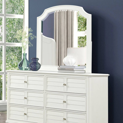 Miroir 39,9 "transitionnel / côtier, blanc antique