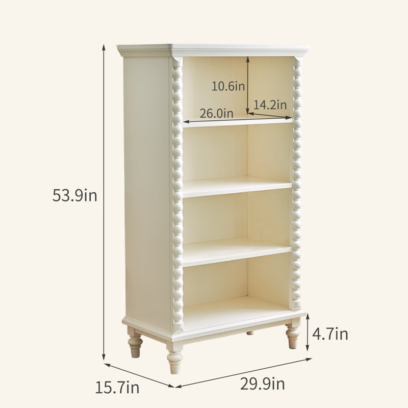 Bibliothèques rétro en bois massif noyer, (3 tablettes) H 41,7 po x l 41,7 po x P 15,7 po