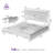 Modern Platform Bed Frame with LED Lights, USB Charger, 4 Storage Drawers & Bookshelf Headboard-1269240609-1231716789