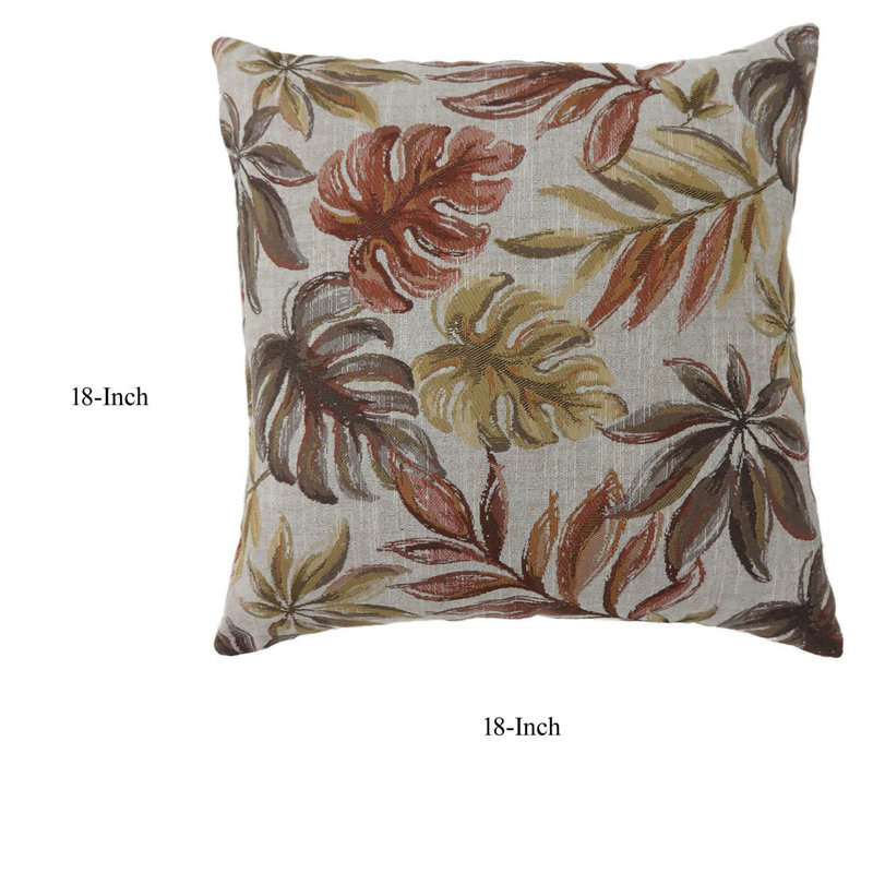 Housse et insert de coussin carré Sabine, Rouge, H 18 po x l 18 po