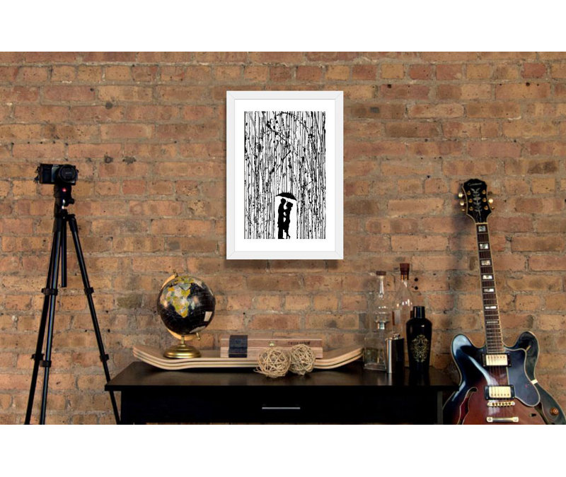 « film noir », impression, H 24 po x l 16 po x P 1 po, Papier encadré blanc