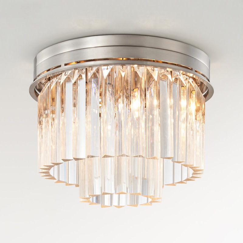 Lustre encastré en cristal 5 lumières 16,5 "Lucent, Argent argent