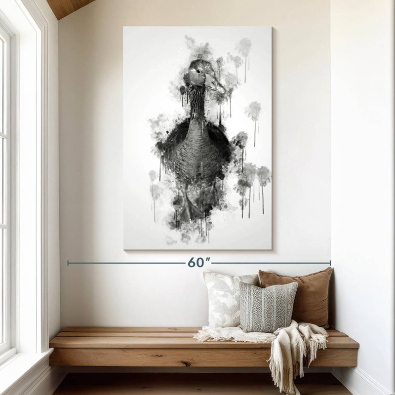 Brampt Duck Black And White, 51" H x 34" W