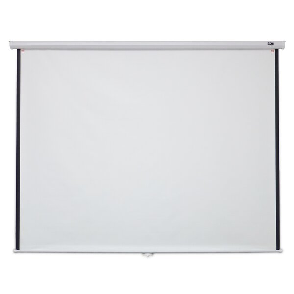 Matte White 4:3 Fabric Manual Screen Pull Down Wall Mounted Projector  Screen