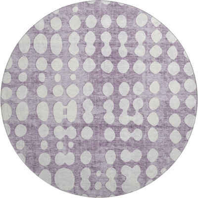 Premium Machine Washable Prisco Purple Rug