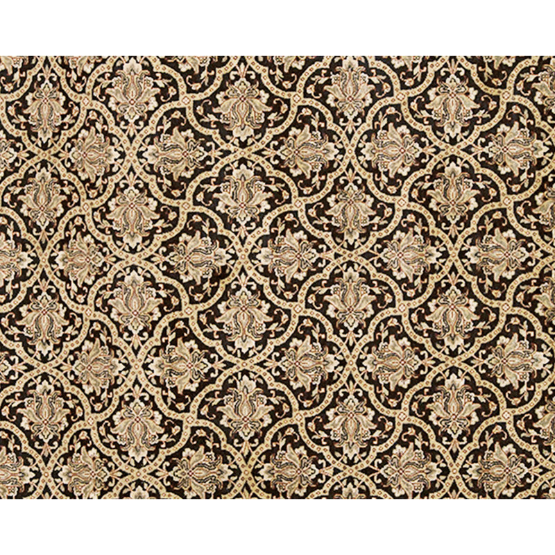 High-Quality Hand-Knotted Black And Gold Area Rug