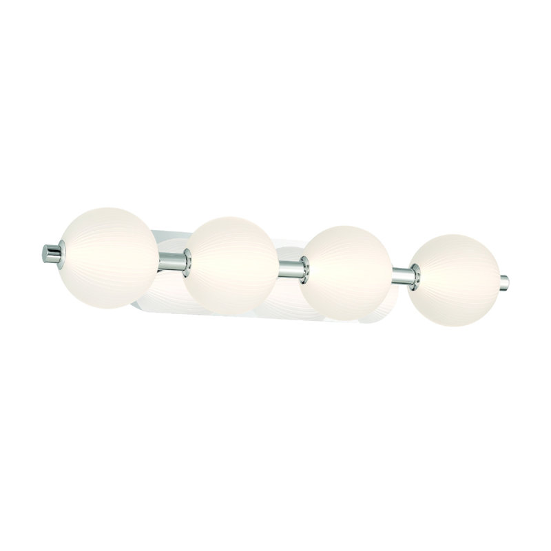 Meuble-lavabo 4 lumières Palmas en nickel