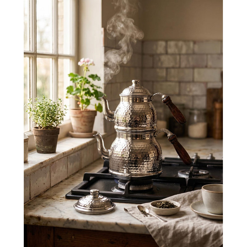 Marlow Home Co. 2299.64L Teapot Set, Silver Copper