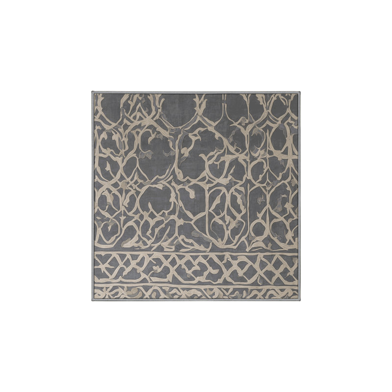 Silky Soft Plush Gray Area Rug, Square 3'