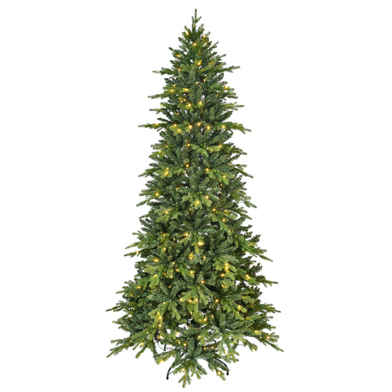 Pre-Lit Slim Green Spruce Christmas Tree, 7.5'
