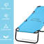 Chaise longue de piscine bleu ciel - 5 niveaux d'inclinaison, acier léger, tan