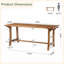 Table de salle à manger rectangulaire de style campagnard en bois massif de 180 cm (70,9 po) avec pieds incurvés pour 6 personnes
