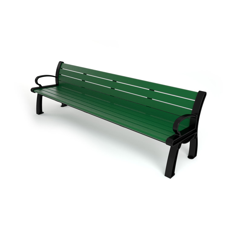 Heritage Recycled Plastic Park Bench, 5', Black, Green