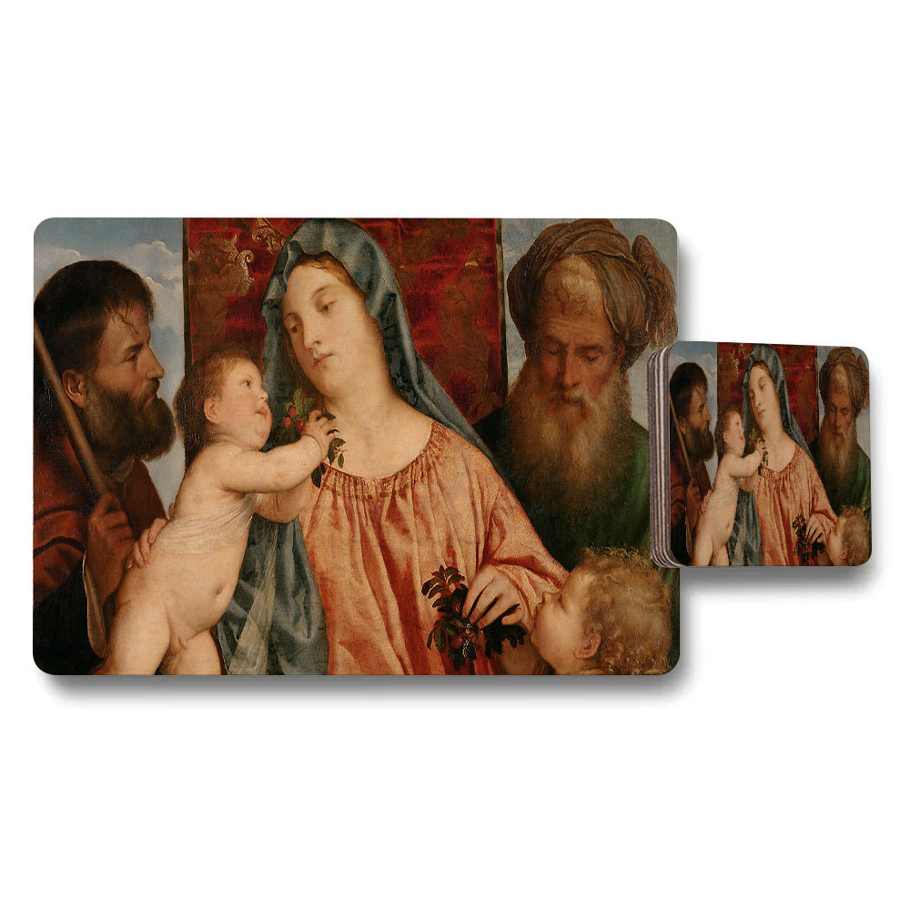 Madonna and Child Renaissance Placemat and Coaster Set