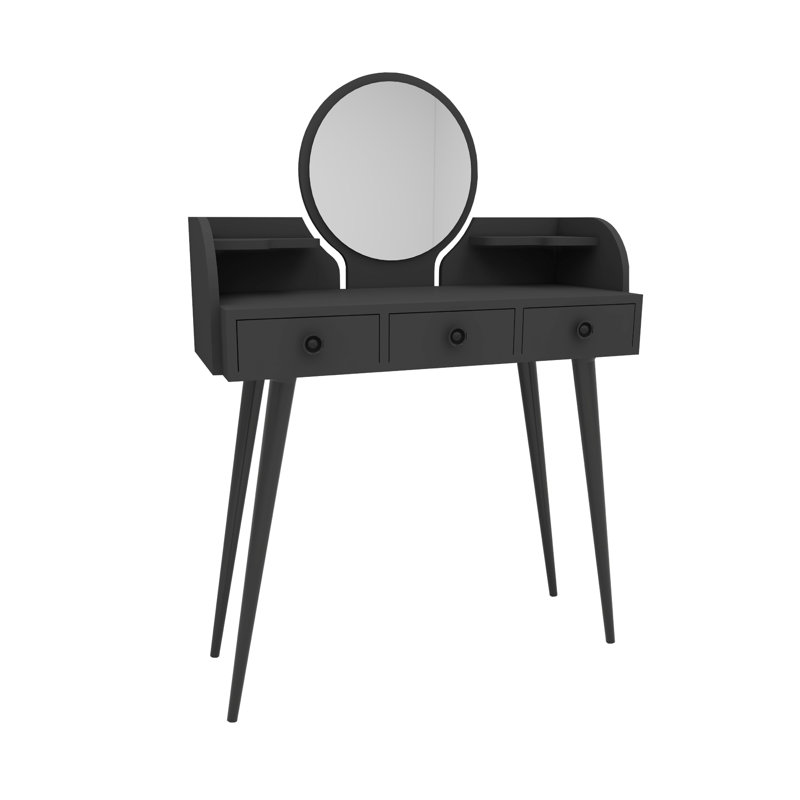 Dressing Table with Mirror Britley, Anthracite