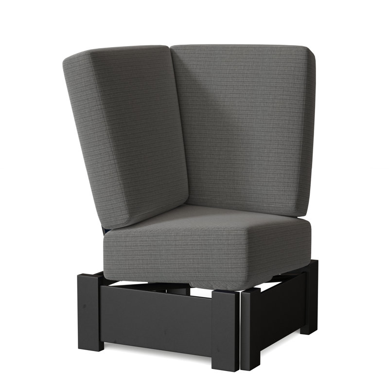 Chaise de patio avec coussins Cherin, Bois de frêne prouvé, Neige texturée