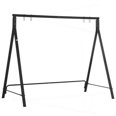 Metal Porch Swing Stand, Heavy Duty Swing Frame, Hanging Chair Stand Only, 528 LBS Weight Capacity, For Backyard, Patio, Lawn, Playground, Black
