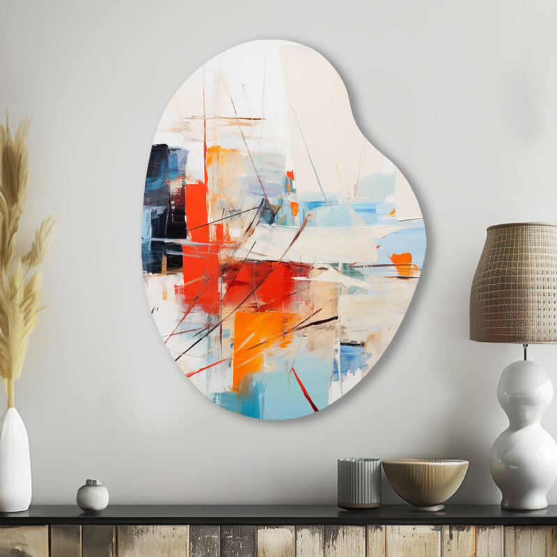 Corneliea - peinture abstraite en forme de poire, art mural en métal asymétrique, H 38 po x l 28 po