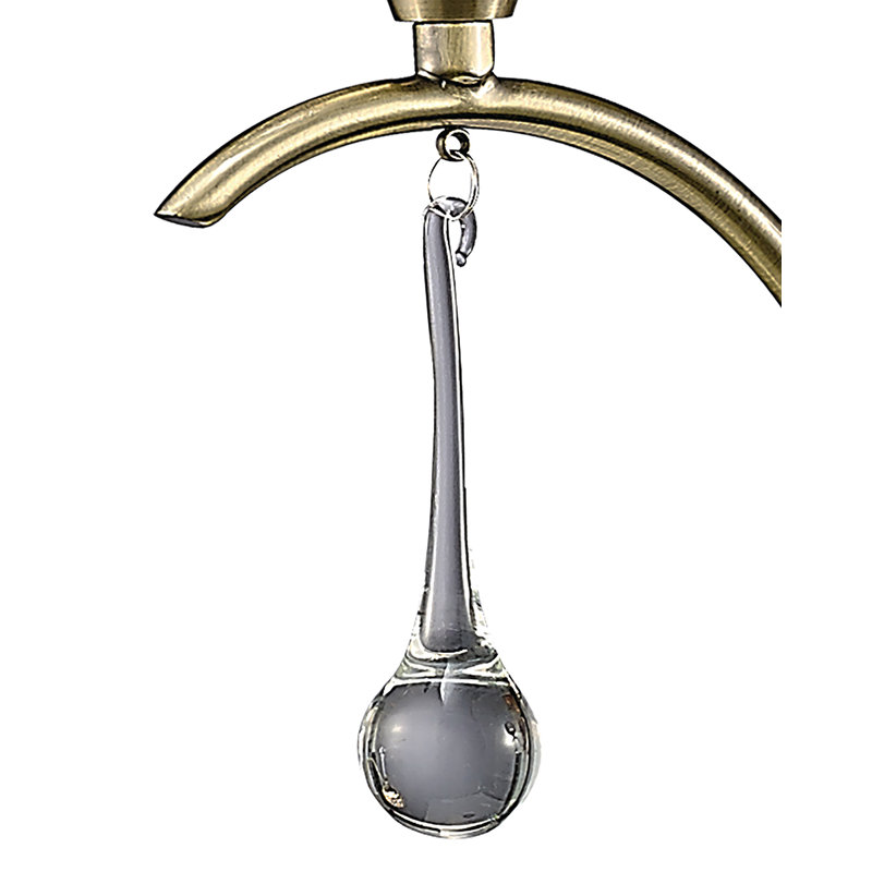 3 - Light Shaded Chandelier, Antique Brass
