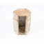 Table d'appoint hexagonale en marbre rose, grain unique et pierre très brillante, 40 cm, finition polie luxueuse, hauteur