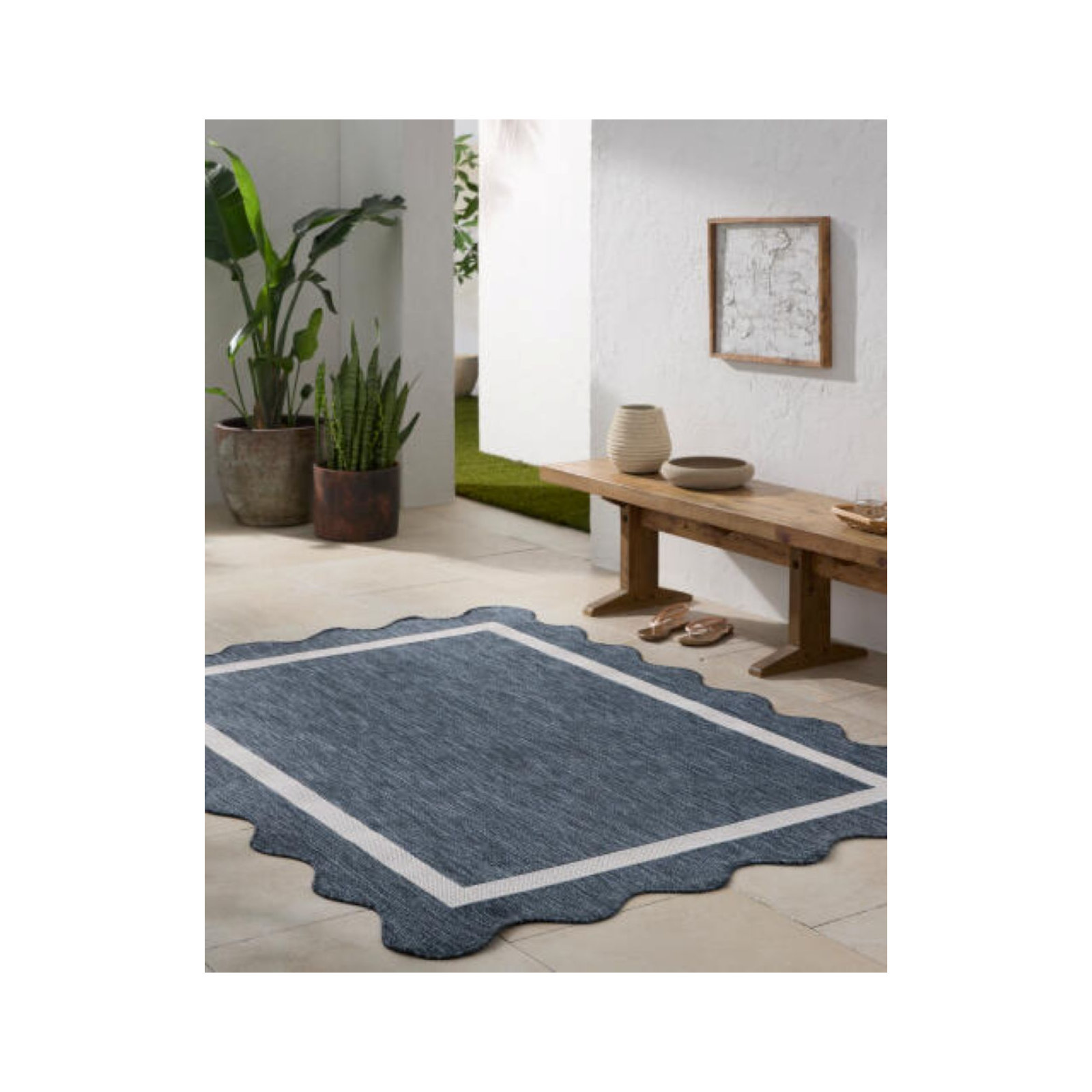 Skiles Machine Woven Rug, Rectangle 6'6.7" x 9'0.3"