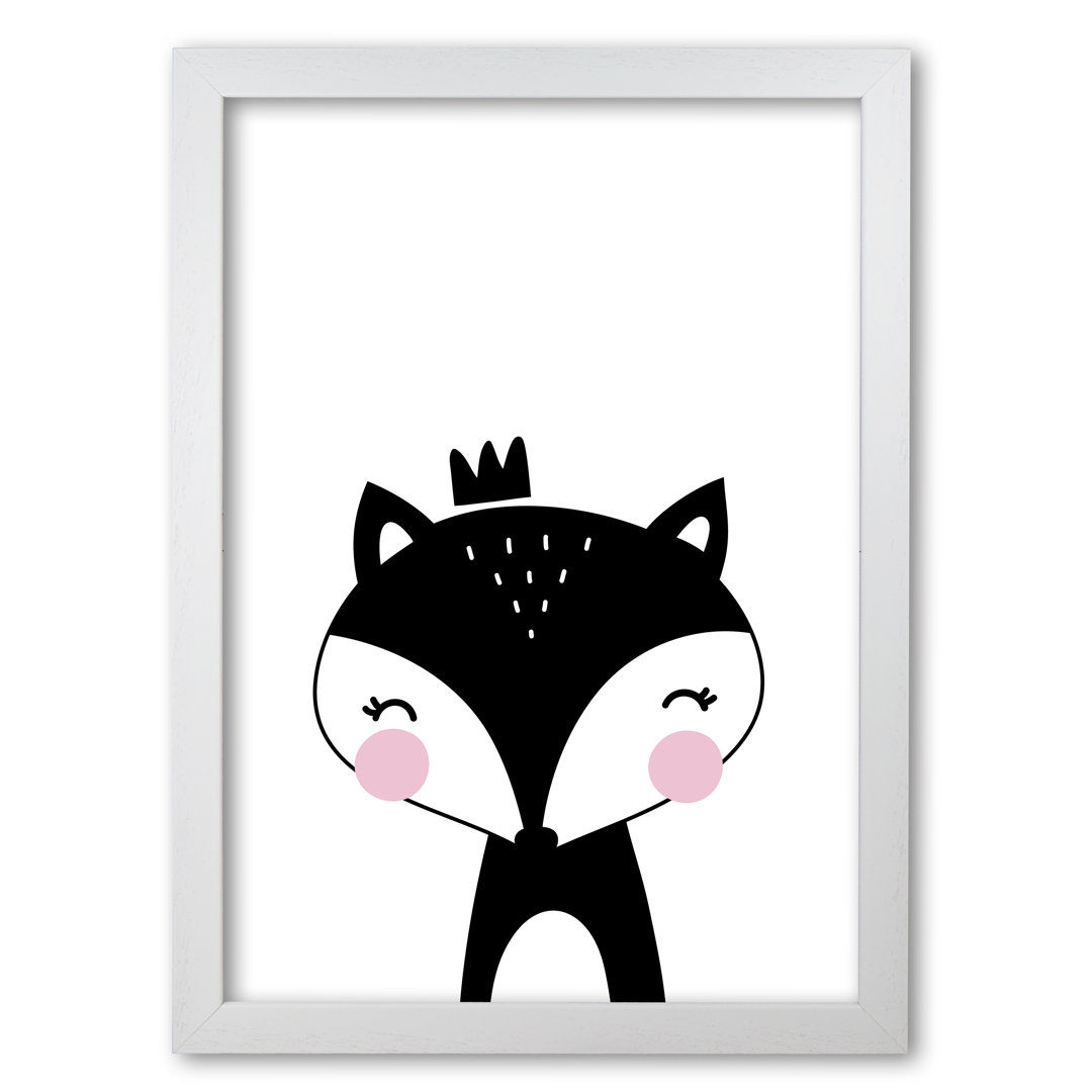 Scandi Fox With Crown - Print