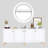 Modern White Console Table with Numerous Shelves, 70.9 x 29.5 x 15.8 inches | 100% Melamine Coated Particle Board, Thickness: 0.71 inches | Wall-Mountable, Scandinavian Design for Stylish Home & Office Storage-344805794