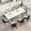 Table de salle à manger 78,74 "en pierre artificielle blanche moderne-398085575
