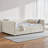 Bouclé Upholstered Queen Daybed with Pull-Out 2 Storage Drawers, Beige-155205788