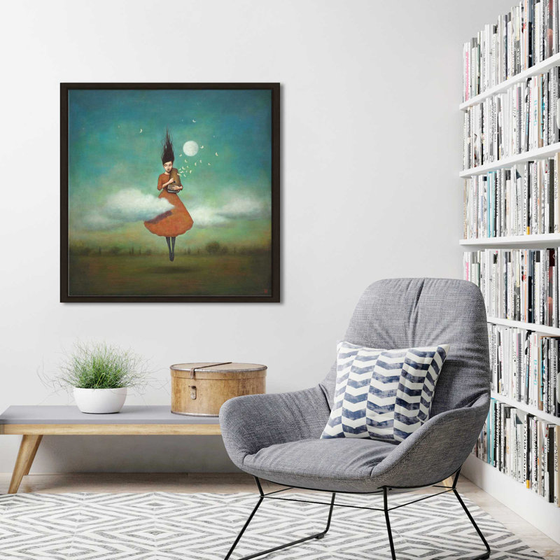 «High Notes for Low Clouds» par Duy Huynh - Peinture, Cadre flottant espresso, H 27,5 po x l 27,5 po x P 2 po