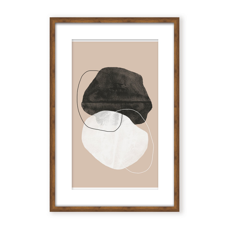 Cosmic Abstract by The Miuus Studio - Picture Frame Painting on Paper, 24" H x 16" W x 1.125" D, Black, Framed Matted Print