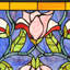 Vitrail floral vitrail pour fenêtre