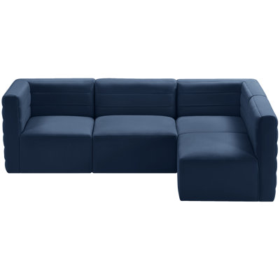 Enso Velvet L-Shaped Sectional Reversible