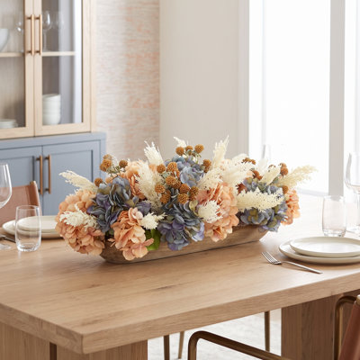 Fall Centerpiece with Hydrangeas and Berries