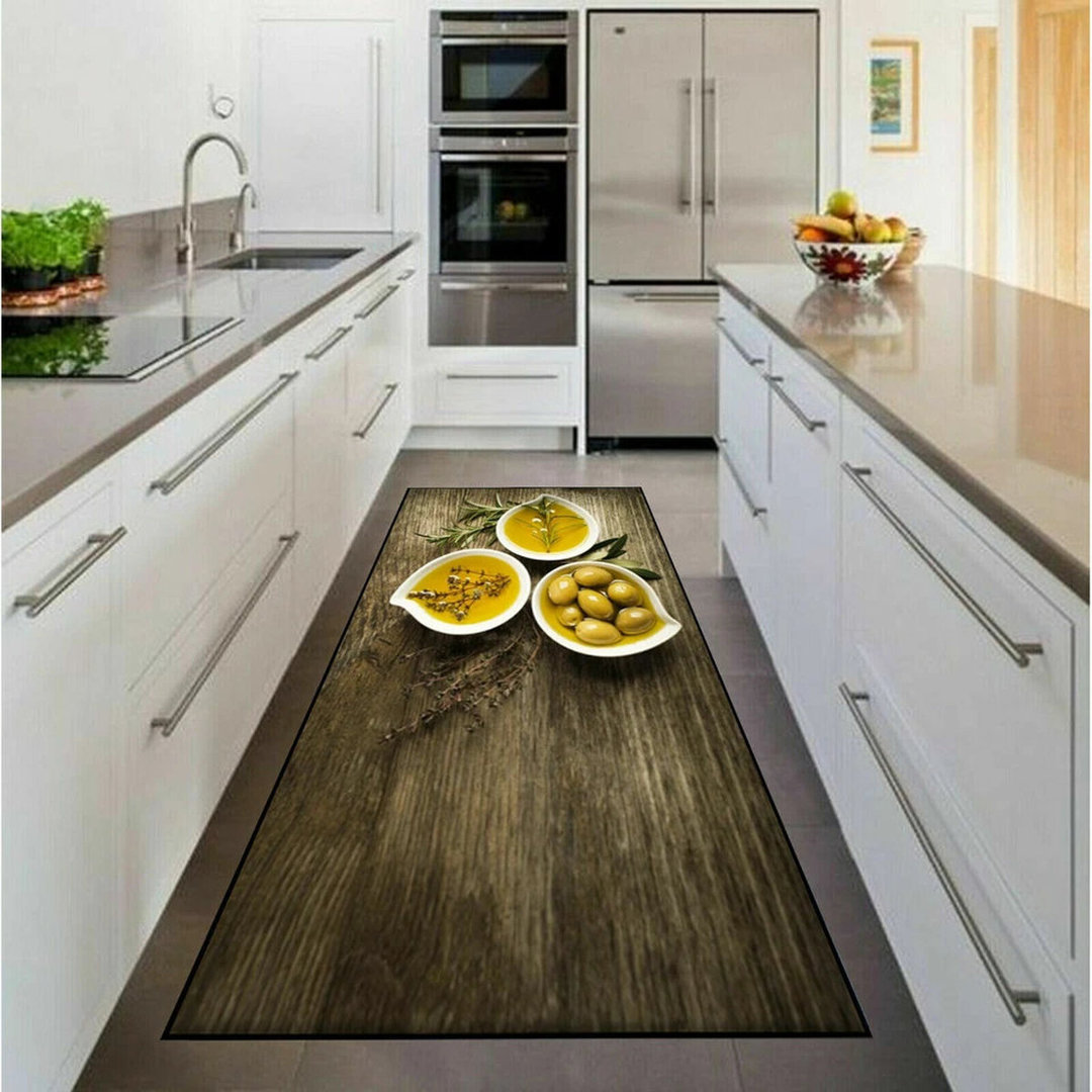 3D Fruit Kitchen Mat – Washable Non-Slip Runner Rug – Door Mat with Rubber Backing – Polypropylene