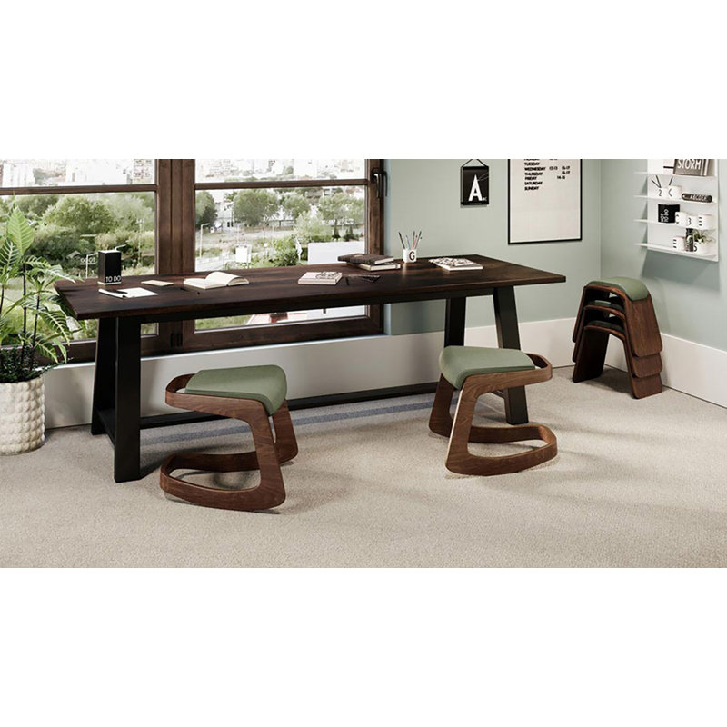 Tabouret Makau, Noir, Bois clair
