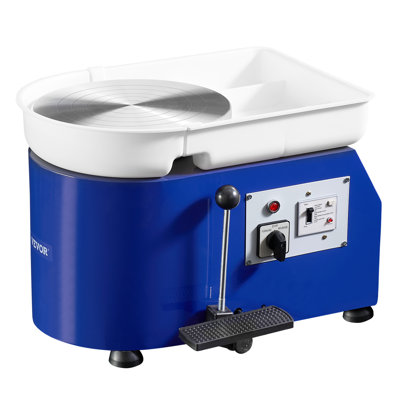 Pottery Wheel, 350W, 11 in Clay Wheel Forming Machine, 60-300 RPM Adjustable Speed with Handle and Pedal Control, ABS Detachable Basin, Accessory Kit for Adults and Beginners Craft DIY, Blue