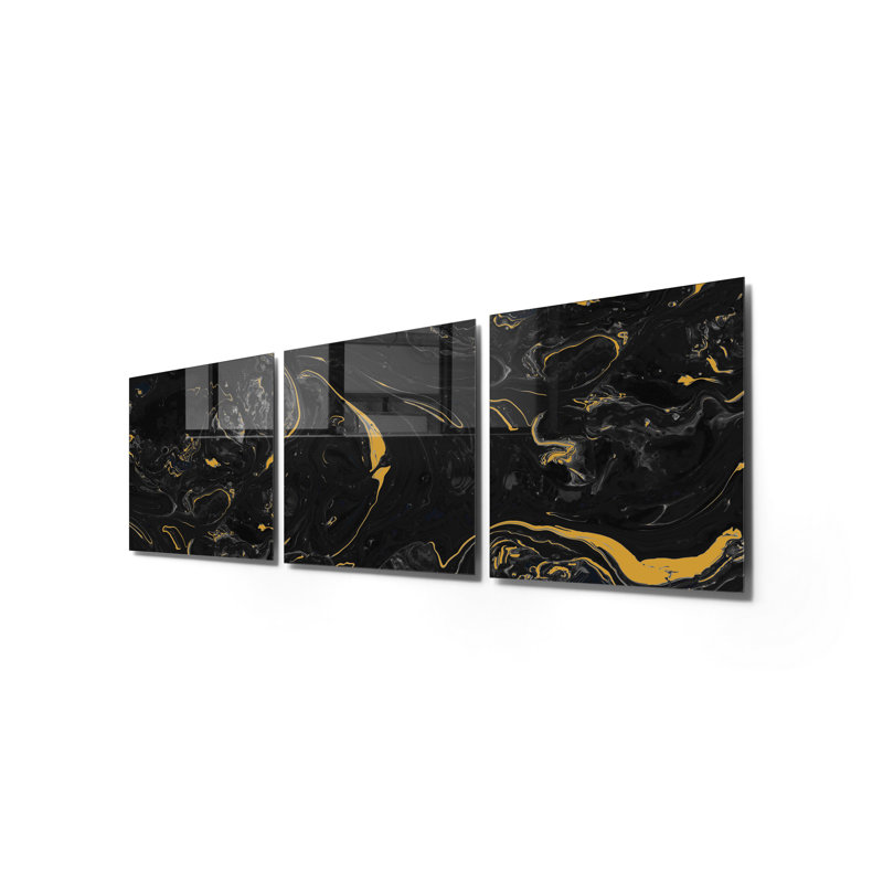 3 Piece No Frame Print on Glass, 60cm H x 60cm W x 0.4cm D