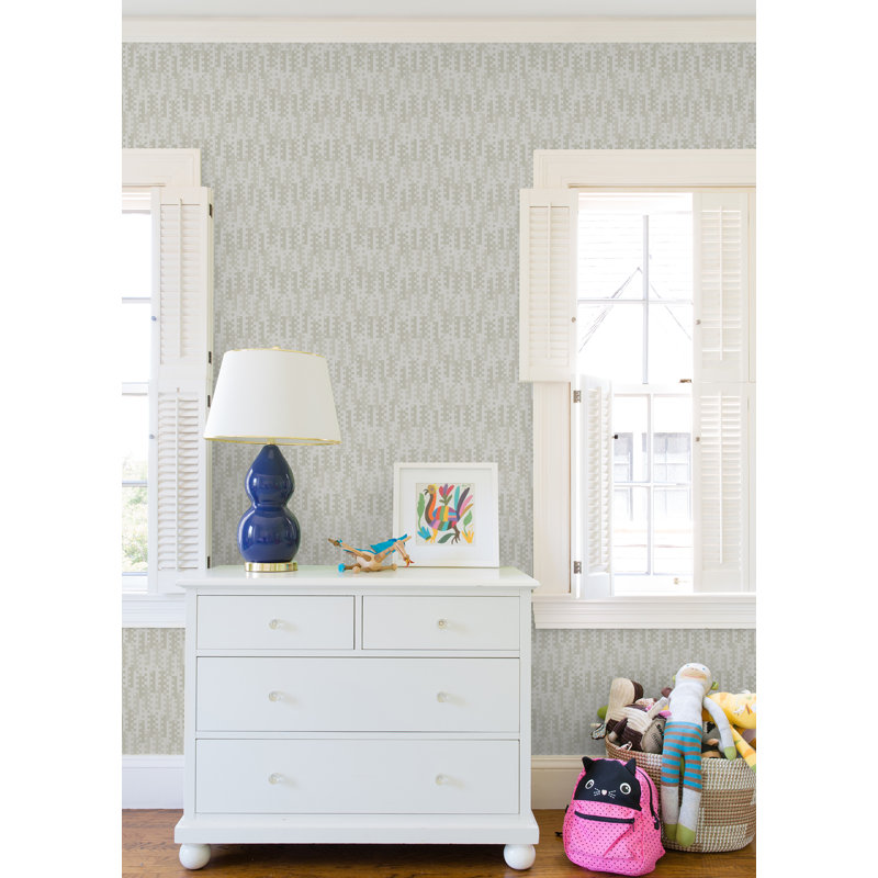 Hannah Geometric Wallpaper Roll, Light Gray