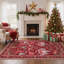 Tapis rouge lavable à la machine Christmas-367434071