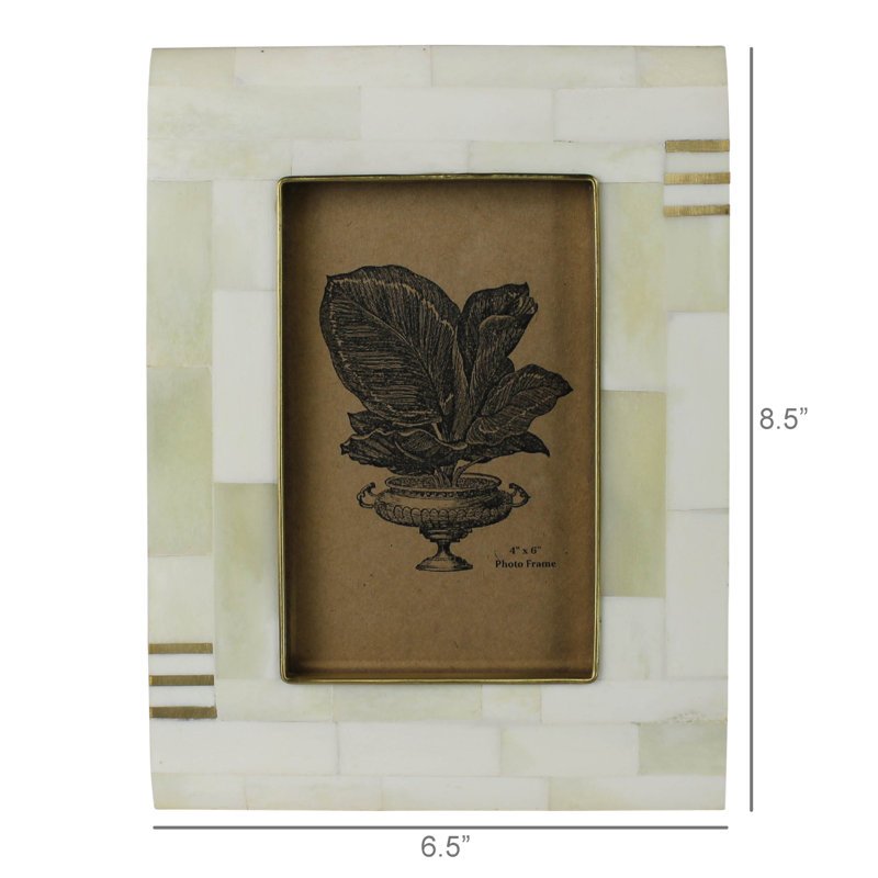 Acacia, Bone & Brass Frame - 4X6