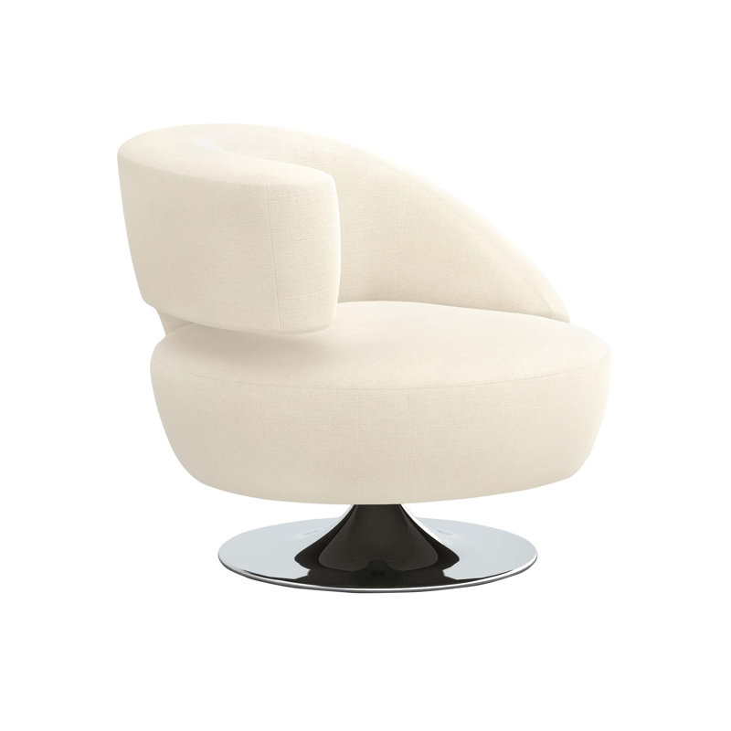 Isabella Upholstered Swivel Barrel Chair, Pure