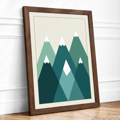 Layered Mountain Peaks Geometric - Framed Print