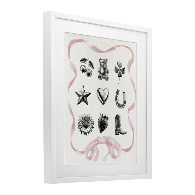 Girly Glam, collection Western, reproduction encadrée sous verre, design par Lil 'Rue, 16" H x 13" W, Cadre blanc côtier