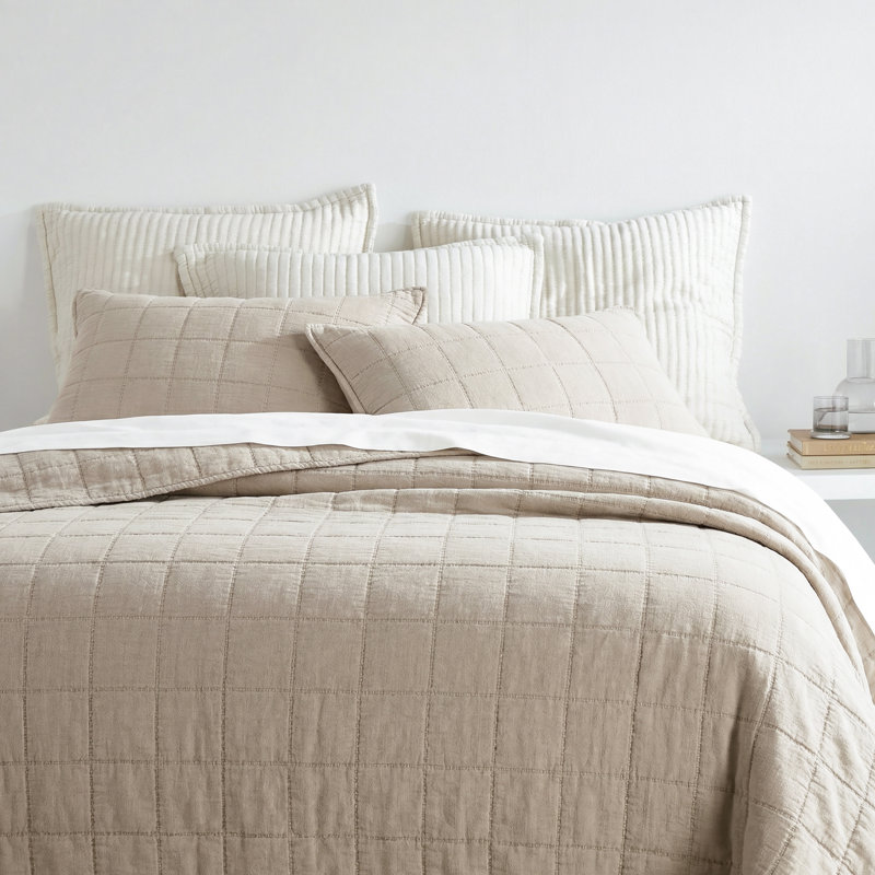 Monet Natural Quilted Coverlet, Natural, Twin/Twin XL