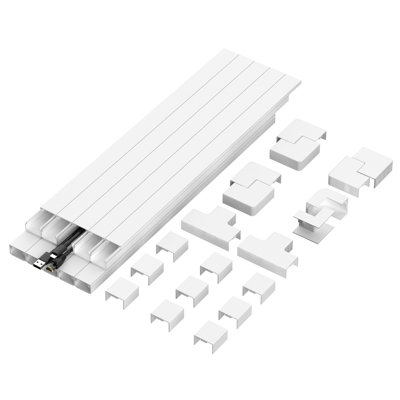 Ensemble de cache-câbles pour téléviseur mural Mount-it, blanc
