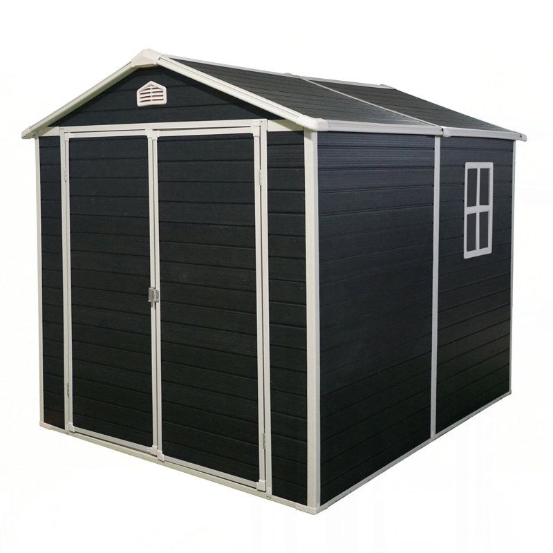 Ensemble de remise pour l'extérieur 6 pi x 8 pi - parfait pour ranger les meubles de patio, noir