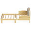 Structure de lit simple avec tête de lit tapissier en bois, tête de lit courbée et rembourrée avec pieds arqués et tablettes de rangement latérales, lit plateforme moderne pour la chambre à coucher, aucun sommier nécessaire