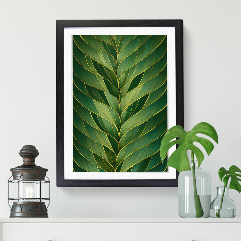 FRM-V0523-1866X Plant Leaf Art Vol.7 - Framed Print, Walnut, 64cm H x 46cm W x 2cm D