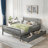 Wood Platform Bed with Guardrails on Both Sides and Two Storage Drawers-393769964-397241833